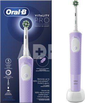 Oral-B | Electric Toothbrush | D103 Vitality Pro | Rechargeable | For adults | Number of brush heads included 1 | Number of teeth brushing modes 3 | Lilac Mist
