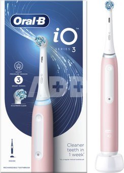 Oral-B | Electric Toothbrush | iO3 Series | Rechargeable | For adults | Number of brush heads included 1 | Number of teeth brushing modes 3 | Blush Pink