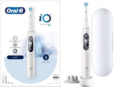 Oral-B Electric Toothbrush | iO6 | Rechargeable | For adults | Number of brush heads included 1 | Number of teeth brushing modes 5 | White