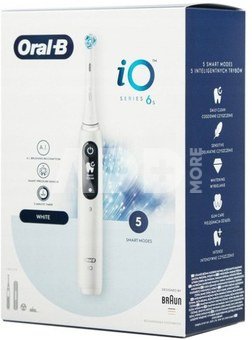 Oral-B Electric Toothbrush | iO6 | Rechargeable | For adults | Number of brush heads included 1 | Number of teeth brushing modes 5 | White
