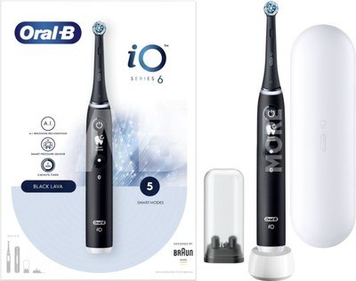 Oral-B | Electric Toothbrush | iO6 Series | Rechargeable | For adults | Number of brush heads included 1 | Number of teeth brushing modes 5 | Black Onyx