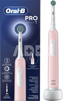 Oral-B | Electric Toothbrush | Pro Series 1 Cross Action | Rechargeable | For adults | Number of brush heads included 1 | Number of teeth brushing modes 3 | Pink