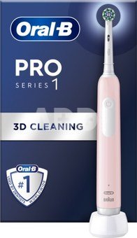 Oral-B | Electric Toothbrush | Pro Series 1 Cross Action | Rechargeable | For adults | Number of brush heads included 1 | Number of teeth brushing modes 3 | Pink