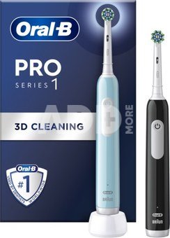 Oral-B | Electric Toothbrush | Pro Series 1 Duo | Rechargeable | For adults | Number of brush heads included 2 | Number of teeth brushing modes 3 | Blue/Black