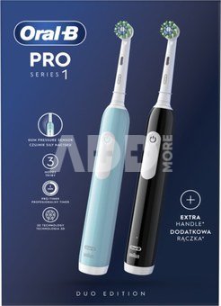 Oral-B | Electric Toothbrush | Pro Series 1 Duo | Rechargeable | For adults | Number of brush heads included 2 | Number of teeth brushing modes 3 | Blue/Black