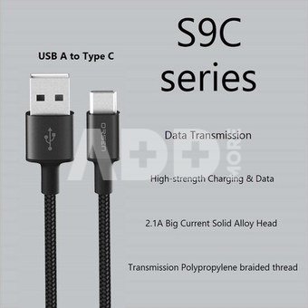 S9C USB A and Type C 2.1A Black