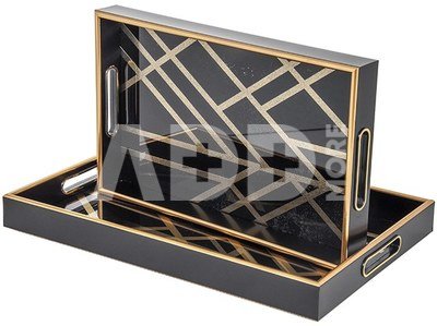 Padėklai 2 vnt. su stiklu 45x30x4.5 (40x25x4.5) cm LINE