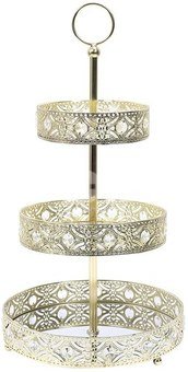 Padėklas metalinis aukso sp. 3 aukštų 25x46,5x25 cm Home Deco KA0112