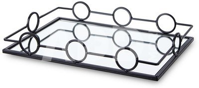 Padėklas metalinis su veidrodžiu juodos sp. 5,5x34,5x24 cm 136178