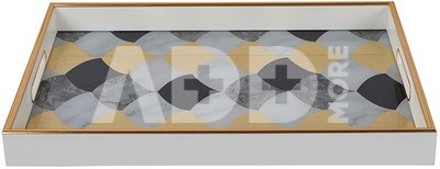 Padėklas plastikinis stačiakampis Raštai 30x45.5x4.5 cm 5574