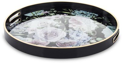 Padėklas su gėlių piešiniu apvalus plastikinis 4x45x45cm 142511