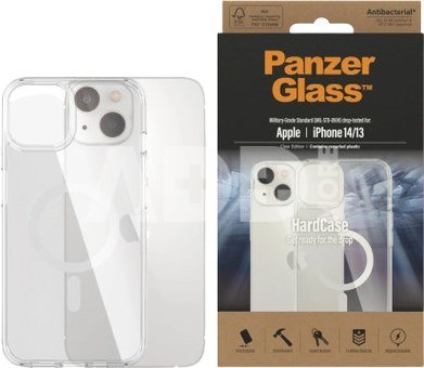 PanzerGlass HardCase MagSafe Compatible Back protection, Apple, iPhone 14/13, 100% Recycled Polyurethane (TPU), Clear