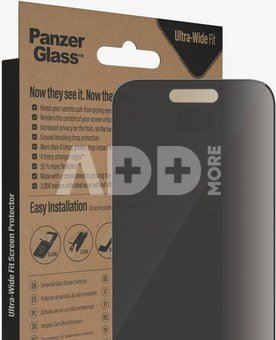 PanzerGlass Screen protector, Apple, iPhone 14 Pro, Glass, Black, Privacy