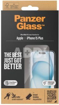 PanzerGlass Screen protector, Apple, IPhone 15 Plus, Glass, Transparent