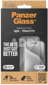 PanzerGlass Screen Protector iPhone 2023 6.1 Pro | Ultra-Wide Fit w. EasyAligner