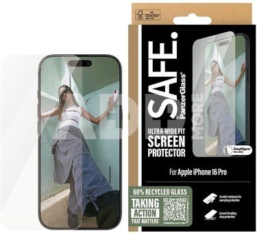 PanzerGlass Screen protector | Apple | iPhone 16 Pro | Glass | Transparent | Ultra-Wide Fit