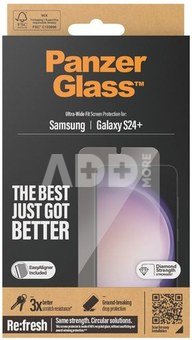 PanzerGlass | Screen Protector | Samsung | Galaxy S24 Plus | Polyethylene terephthalate (PET) | Transparent | Ultra-Wide FitwA