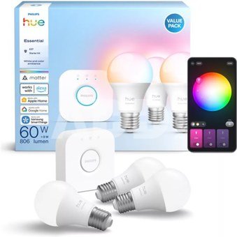 Philips Hue E WCA 806 A60 E27 3kit EU | E27 | 8 W | 16 million colours, White and colour light
