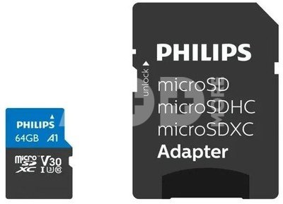 Philips MicroSDXC Card 64GB Class 10 UHS-I U3 incl. Adapter