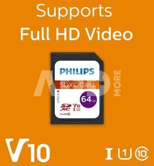 Philips SDXC Card 64GB Class 10 UHS-I U1