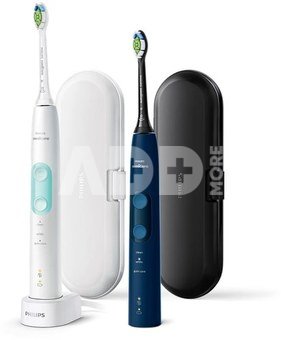 Philips Sonicare ProtectiveClean 5100 Duo Electric Toothbrushes | HX6851/34 | Rechargeable | For adults | Number of brush heads included 2 | Number of teeth brushing modes 3 | White and Dark Blue