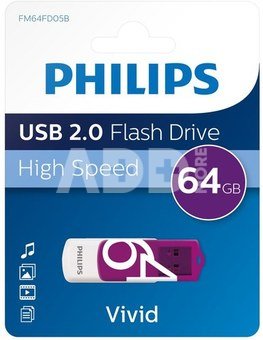 Philips USB 2.0 64GB Vivid Edition Purple