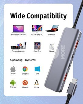 Platinet adapter Multimedia 5in1 (46237)