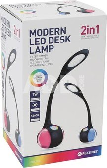 Platinet desk lamp PDL20 7W 2in1, black (43735)
