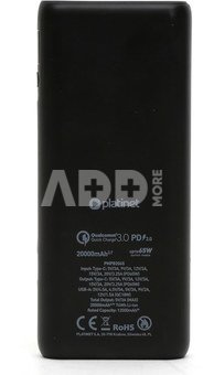 Platinet аккумуляторный банк 20000mAh PMPB2065B, черный