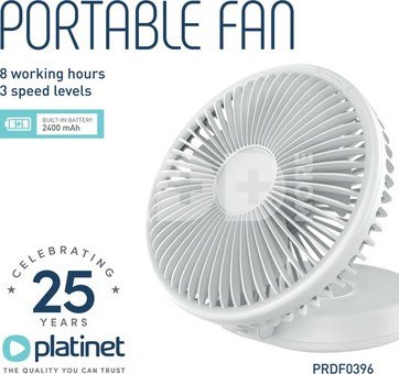 Platinet rechargeable fan PRDF0396 2400mAh (46053)