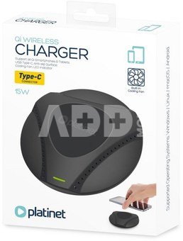 Platinet wireless charger with fan cooling PWC115B