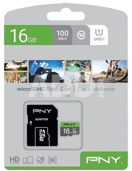 PNY Memory card microSDHC Elite 16GB P-SDU16GU185GW-GE