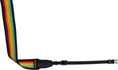 POLAROID CAMERA STRAP FLAT RAINBOW BLACK