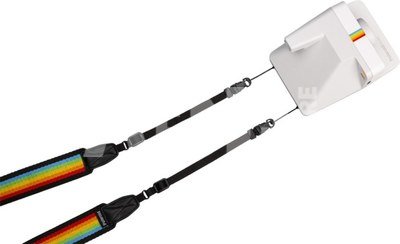 POLAROID CAMERA STRAP FLAT RAINBOW BLACK