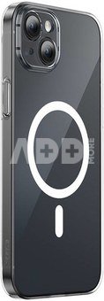 Pouzdro na telefon Baseus Magnetic Crystal Clear pro iPhone 13 (průhledn&eacute;) s ochrann&yacute;m krytem displeje z tvrzen&eacute;ho skla a čistic&iacute; sadou