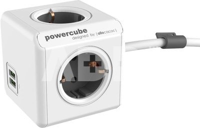 Allocacoc PowerCube Extended USB Grey 3m cable