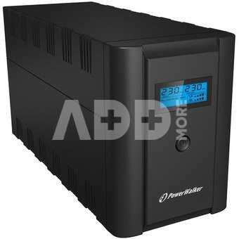 PowerWalker UPS LINE-INTERACTIVE 2200VA 2X 230V PL + 2X IEC OUT,RJ11/RJ45 IN/OUT, USB, LCD