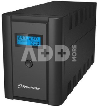 PowerWalker UPS LINE-INTERACTIVE 2200VA 2X 230V PL + 2X IEC OUT,RJ11/RJ45 IN/OUT, USB, LCD