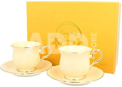 Puodeliai su lėkštutėmis balti 2 vnt. CLARK 260 ml 5902693922711