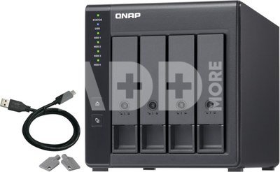 QNAP | 4-Bay | TR-004 | Up to 4 HDD/SSD Hot-Swap | Micro processor with hardware RAID
