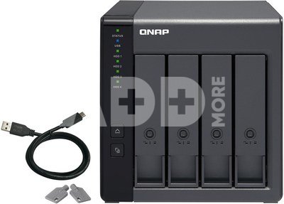 QNAP | 4-Bay | TR-004 | Up to 4 HDD/SSD Hot-Swap | Micro processor with hardware RAID