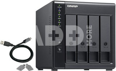 QNAP | 4-Bay | TR-004 | Up to 4 HDD/SSD Hot-Swap | Micro processor with hardware RAID