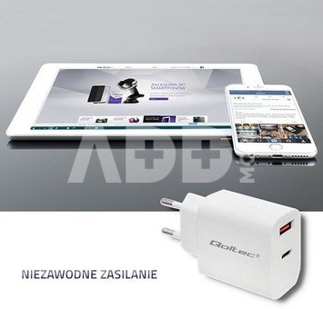 Qoltec Charger 18W 5-12V, 1.5-3A, USB C