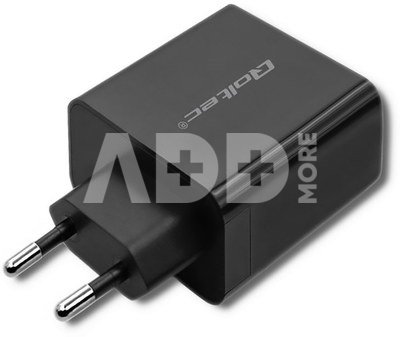 Qoltec Charger | 45W | 5-20V | 2.25-3A | USB typ C PD | USB | Black