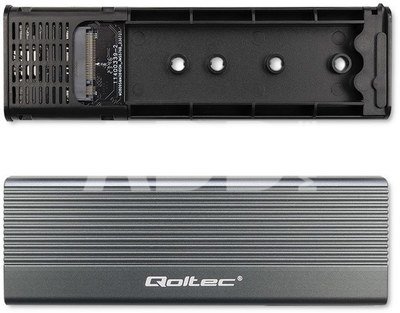 Qoltec Enclosure for SSD M.2 drive,SATA,NGFF,USB C