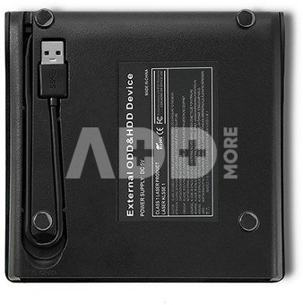 Qoltec external DVD/CD writer USB 3.0, black