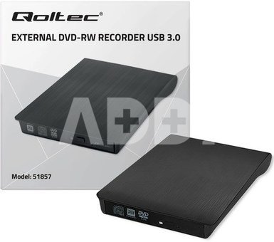 Qoltec external DVD/CD writer USB 3.0, black