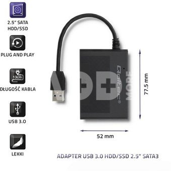 Qoltec Hard Drive AdapterUSB3.0 HDD/SSD 2.5inches SATA3