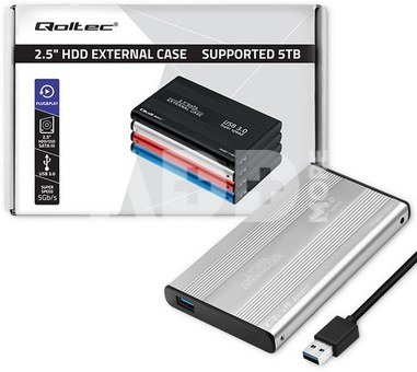 Qoltec Hard drive case HDD SSD 2.5inch SATA3,USB3.0