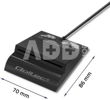 Qoltec Intelligenst smart ID card reader, USB type C